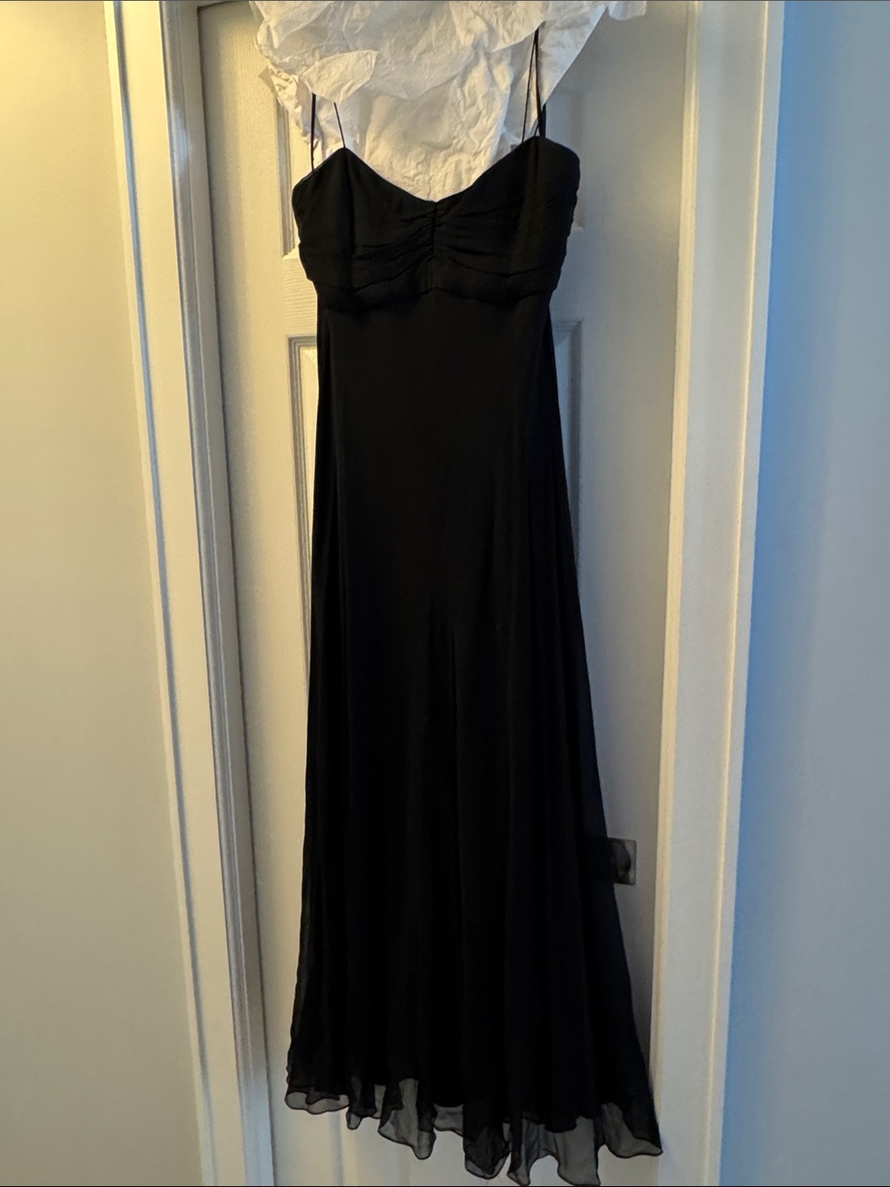 Polo by Ralph Lauren NWT Black Spaghetti-Strap Silk Maxi Dress